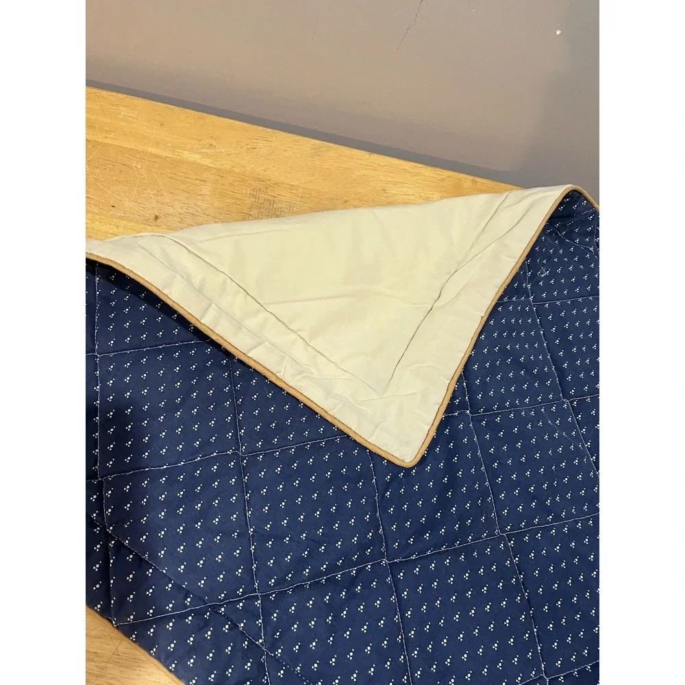 Vtg Laura Ashley‎ Blue Nutmeg Quilted Comforter Sham Standard